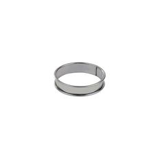 Stainless Steel Deep Tart Ring with Rolled Edges, 5.1 inch Diameter