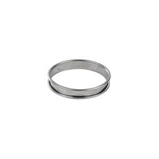 Stainless Steel Deep Tart Ring with Rolled Edges, 5.9 inch Diameter