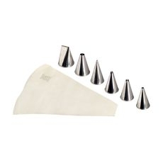 Stainless Steel Icing Tips Set with Cotton Pastry Bag, 5.1 inch x 2.7 inch x 3.3 inch