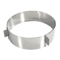 Stainless Steel Adjustable Cake Ring, 6.3 inch to 11 inch x 2.4 inch Height Cavity