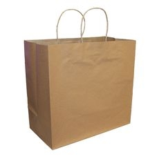 EcoSystems® Kraft Paper Bag With Rope Handle, 14" x 10" x 15.5", 250/Case