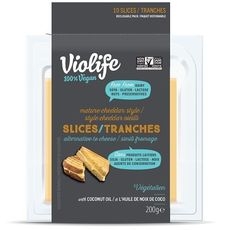 Vegan Mature Cheddar Slices - Retail Pack, 200 Gram