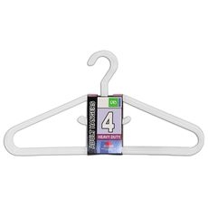 Heavy Weight White Hanger, 4 count