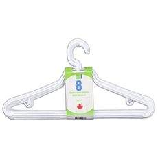 Medium Weight White Hanger, 8 count