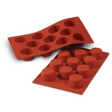 SiliconFlex Alimentary Silicone 6 Cavities Muffin Mold, 2.7 inch x 1.38 inch Height Cavity