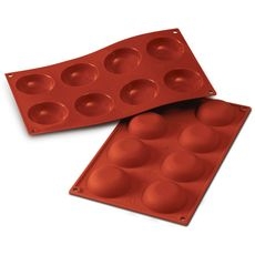 SiliconFlex Alimentary Silicone 8 Cavities Krapfen Mold, 2.36 inch Diameter x 0.78 inch Height Cavity