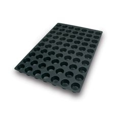 Black Silicone 70 Cavities Mini Muffin Mold, 24 x 16 x 1.5 inch