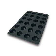 Black Silicone 24 Cavities Muffin Mold, 24 x 16 x 1.5 inch
