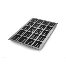 Black Silicone 20 Cavities Waffle Mold, 24 x 16 x 1.5 inch