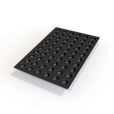 Black Silicone 60 Cavities Mignon Muffin Mold, 24 x 16 x 1.7 inch