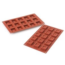 SiliconFlex Alimentary Silicone 15 Cavities Mini Square Dessert Mold, 1.5 inch Length x 1.5 inch Width x 0.51 inch Height