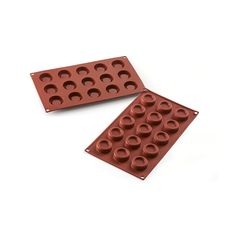 SiliconFlex Alimentary Silicone 15 Cavities Mini Round Dessert Mold, 1.57 x 0.51 inch Height Cavity