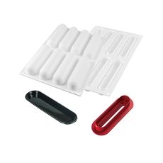 CurveFlex Silicone 8 Cavities Cylindre Mold, 4 61/64 inch Length x 1 1/16 inch Width x 1 1/16 inch Height