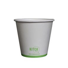 White Compostable Squat Paper Hot Cup, 8 Ounce