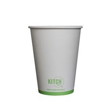 White Compostable Paper Hot Cup, 12 Ounce
