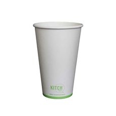 White Compostable Paper Hot Cup, 16 Ounce