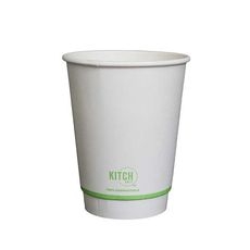 White Compostable Smooth Insulated Paper Hot Cup, 12 Ounce