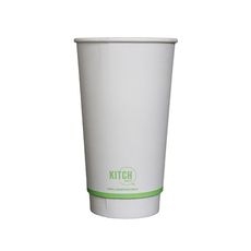 White Compostable Smooth Insulated Paper Hot Cup, 20 Ounce