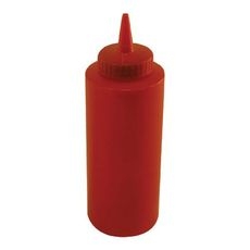 PSB-12R Plastic Red Regular Squeeze Bottle, 12 Ounce Capacity