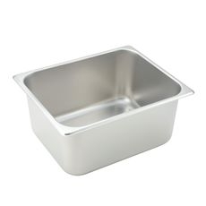 SPH6 25 Gauge 18/8 Stainless Steel Half Size Straight-Sided Steam Table Pan, 6 inch Deep