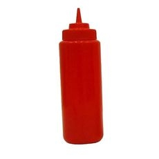 PSW-16R Plastic Red Wide-Mouth Squeeze Bottle, 16 Ounce Capacity