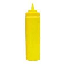 PSW-24Y Plastic Yellow Wide-Mouth Squeeze Bottle, 24 Ounce Capacity