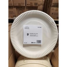 Economy Uncoated Paper Plate, 9 inch
