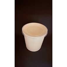 White Paper Deli Container with Polypropylene Clear Plastic Lid| 16 Ounce