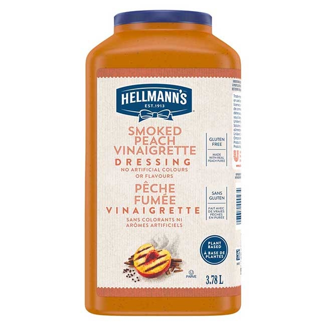 Smoked Peach Vinaigrette Salad Dressing Jug