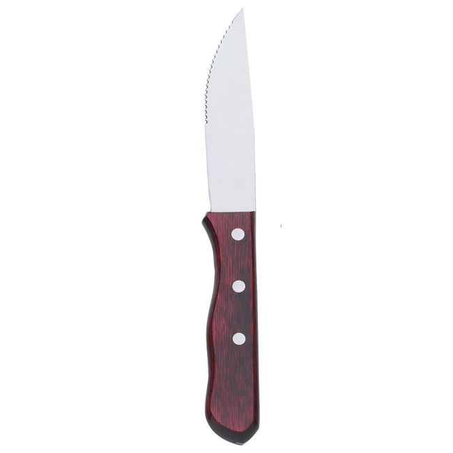 Stainless Steel Pointed Blade Pakkawood Handle Steak Knife