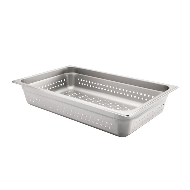 304 Stainless Steel 24 Gauge Anti Jamming Perforated Full Size Steam Table Pan