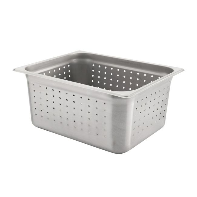 304 Stainless Steel 24 Gauge Anti Jamming Perforated Half Size Steam Table Pan