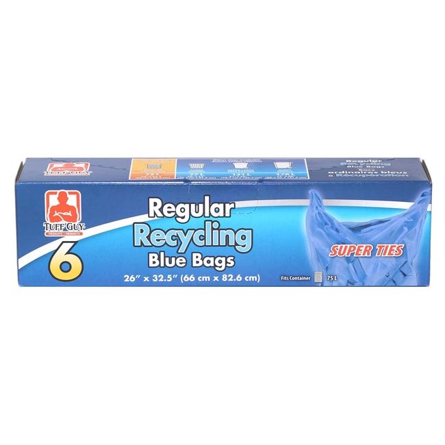 Blue Recycling Bag with Super Ties