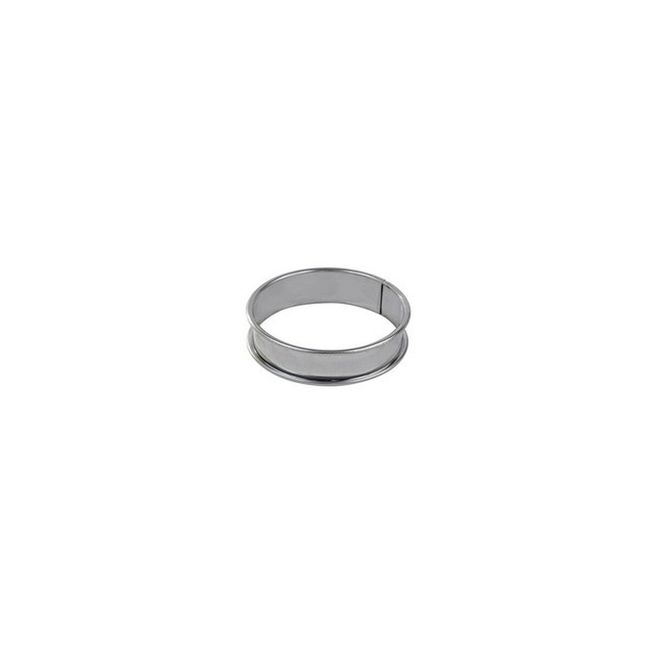 Stainless Steel Deep Tart Ring with Rolled Edges