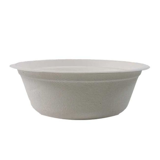 Disposable White Molded Fiber Bowl