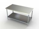 Aero 18 Gauge 304 Stainless Work Table with Adjustable Galvanized Undershelf, 24 x 36 x 35 inch.