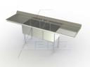 Aero 16 Gauge 430 Stainless Three Compartment NSF Sink, 27 x 87 x 24 inch.