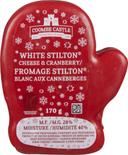 COOMBE CASTLE SANTA MITTEN RED/WHITE WAXSHAPED WHITE STILTON WITH CRANBERRY