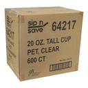 20oz Unwrapped Clear PET Tall Cup