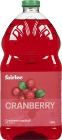 JUICE COCKTAIL CRANBERRY PLASTIC BOTTLE