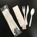 FOOD KIT PP WHITE KNI/FORK/TEASPOON/NAPK/S/P