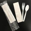 FOOD KIT PP WHITE FORK/TEASPOON/NAPKIN