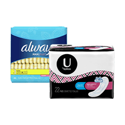 Contains 46 Feminine Care products