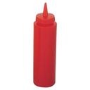 Polyethylene Red Squeeze Dispenser, 12 Ounce Capacity
