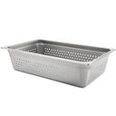 304 Stainless Steel Heavy Weight Anti Jamming Perforated Full Size Steam Table Pan, 6 inch Deep