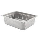 304 Stainless Steel 22 Gauge Half Size Perforated Steam Table Pan, 4 inch Deep
