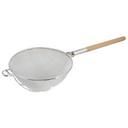 Double Mesh Heavy Duty Strainer with Wood Handle, 14 inch