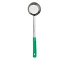 Stainless Steel One Piece Portioner with Green Handle, 4 Ounce Capacity