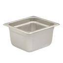 304 Stainless Steel 25 Gauge Anti Jamming One Sixth Size Steam Table Pan, 4 inch Deep