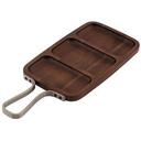 Acacia Wood Rectangle 3 Sections Serving Board, 12 x 7 inch